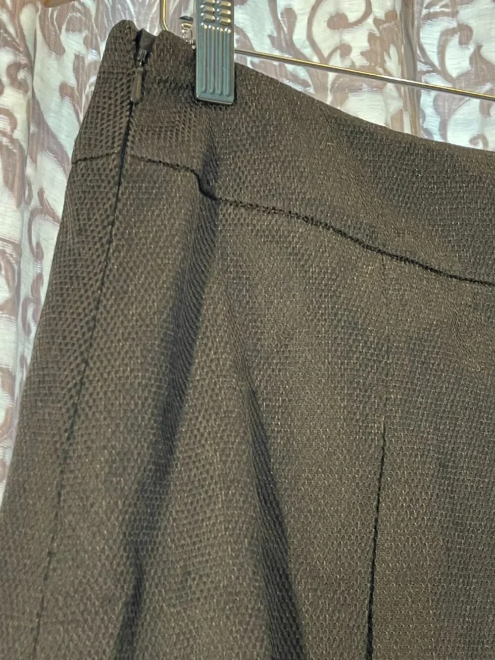 Women's Etcetera Size 8 Brown Side Zip Pleated Fully Lined Mini Skirt